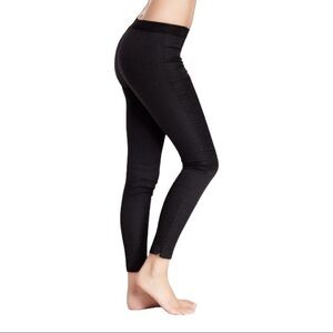 Rebecca Taylor Snake Jacquard Black Ankle Zip Leggings